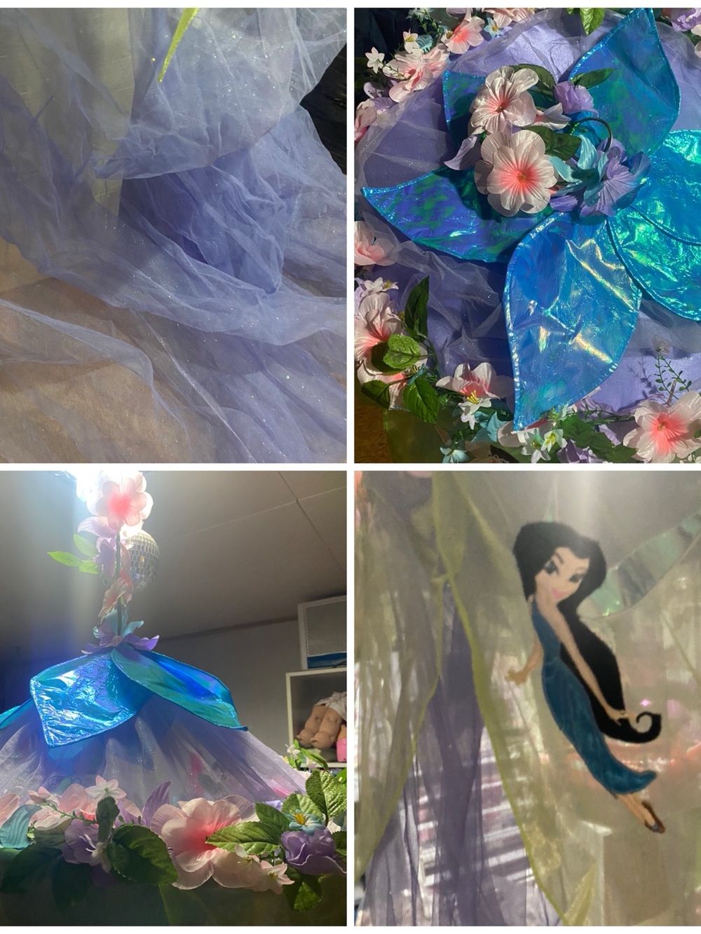 Disney Purple and Blue Floral Fairy Canopy